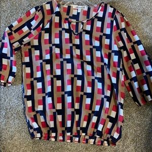 Annabella blouse with metal detail. Long sleeve